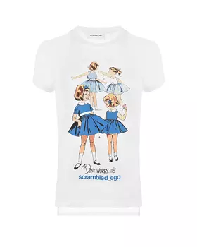 Белая футболка с принтом Scrambled Ego