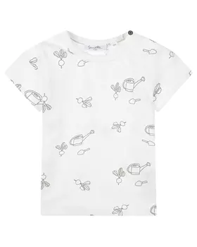 Белая футболка с принтом "свекла" Sanetta Pure