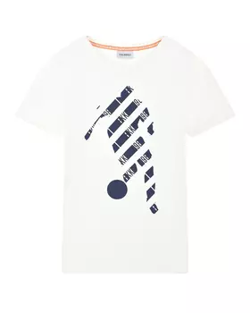 Белая футболка с синим лого Bikkembergs детская