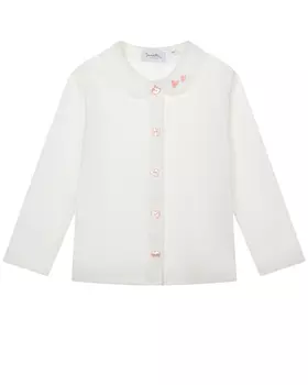 Белая кофта с вышивкой на воротнике Sanetta fiftyseven детская