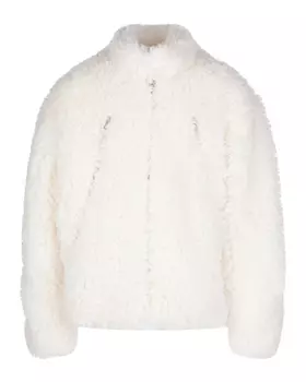 Белая куртка из эко-меха MM6 Maison Margiela детская
