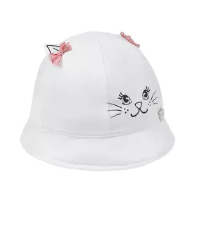 Белая панама с декором "котик" Il Trenino