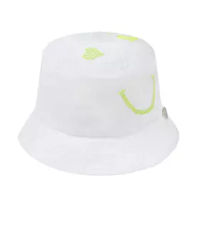 Белая панама с декором "смайл" Il Trenino