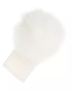 Белая повязка с меховым помпоном Aletta детская