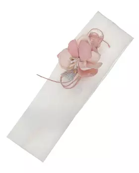 Белая повязка с розовым цветком Amaya