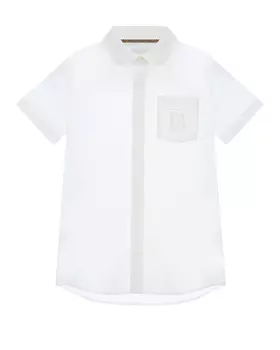 Белая рубашка с короткими рукавами Burberry детская