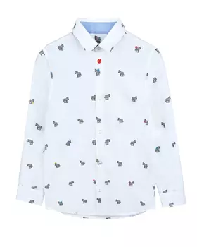 Белая рубашка с принтом "зебры" Paul Smith детская