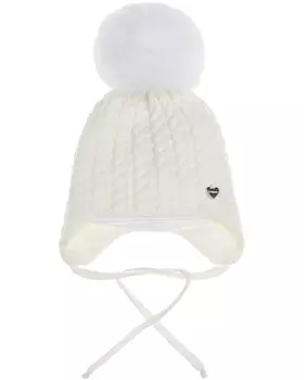 Белая шапка из шерсти Il Trenino детская