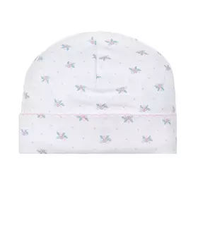Белая шапка с цветочным принтом Lyda Baby
