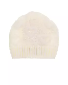 Белая шапка с декором "сердечки" в тон Catya детская