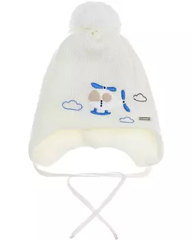 Белая шапка с декором "Вертолет" Il Trenino детская