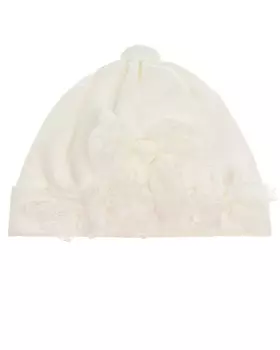 Белая шапка с кружевными бантами Aletta детская
