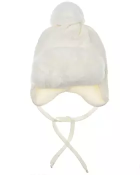 Белая шапка с меховой отделкой Il Trenino детская