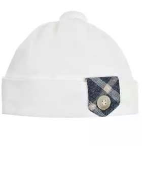 Белая шапка с нашивкой в клетку Aletta детская
