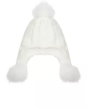 Белая шапка с помпоном Chobi детская