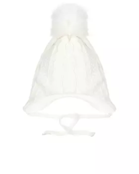 Белая шапка с помпоном Chobi детская