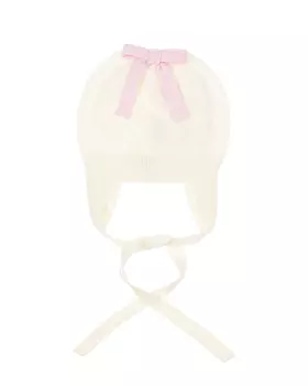 Белая шапка с розовым бантом Tomax детская