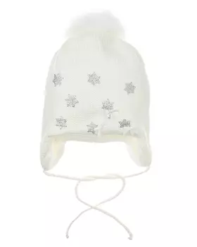 Белая шапка с серебристыми звездочками Il Trenino детская
