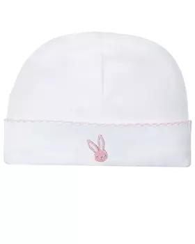 Белая шапка с вышивкой "зайчик" Lyda Baby