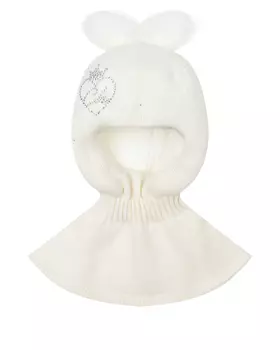 Белая шапка-шлем с декором из страз Chobi детская