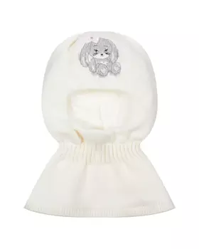 Белая шапка-шлем с принтом "зайчик" Chobi детская