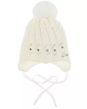 Белая шапка со стразами Il Trenino детская