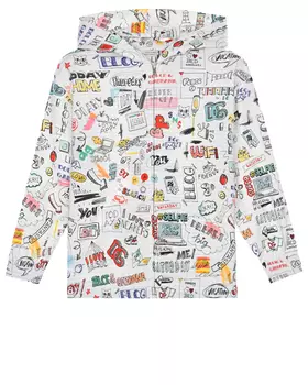 Белая спортивная куртка с принтом "Ежедневник Smemo" Dolce&amp;Gabbana детская