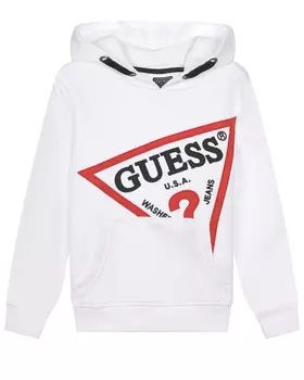 Белая толстовка-худи с лого Guess детская