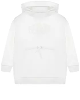 Белая толстовка-худи с логотипом в тон Fendi детская