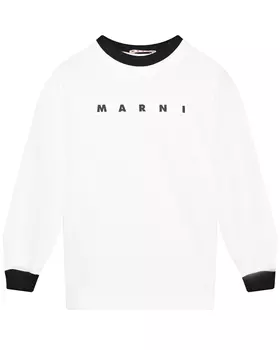 Белая толстовка с черной отделкой MARNI детская