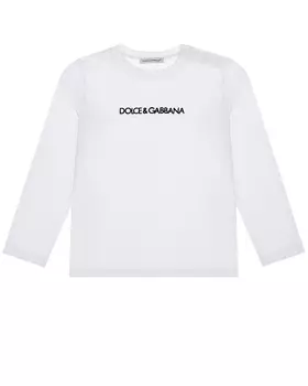 Белая толстовка с черным логотипом Dolce&amp;Gabbana детская