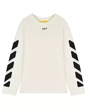 Белая толстовка с черным принтом Off-White детская