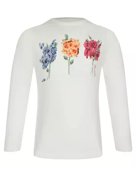 Белая толстовка с цветочным принтом Monnalisa детская