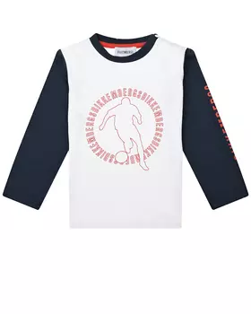 Белая толстовка с контрастными рукавами Bikkembergs детская