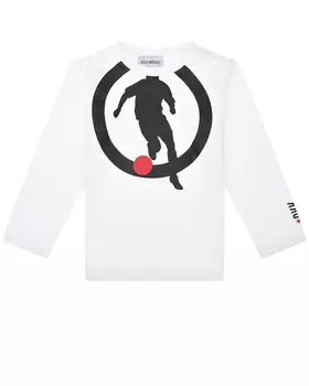 Белая толстовка с крупным лого Bikkembergs детская