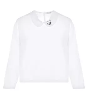 Белая толстовка с отложным воротником Dolce&amp;Gabbana детская