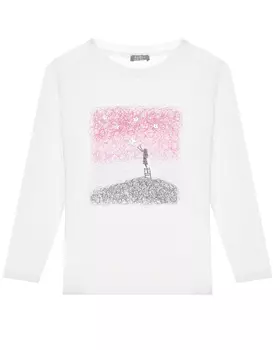 Белая толстовка с принтом IL Gufo детская