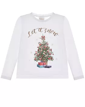 Белая толстовка с принтом "елка" Eirene детская
