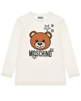 Белая толстовка с принтом "медвежонок" Moschino детская