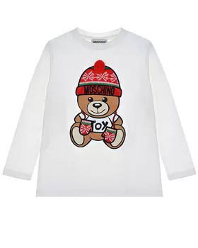 Белая толстовка с принтом "медвежонок" Moschino детская