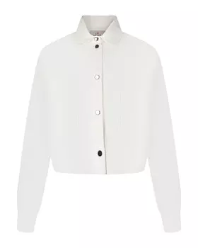 Белая вельветовая рубашка с накладными карманами Deha