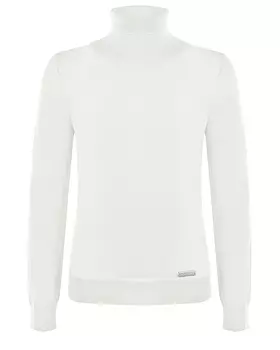 Белая водолазка из шерсти мериносов Norveg детская