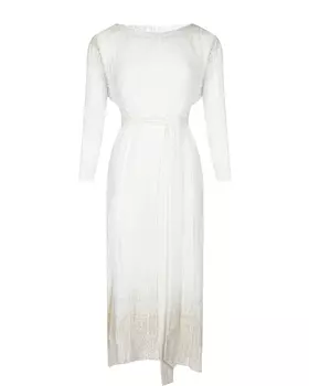 Бело-золотистое платье с плиссировкой Dan Maralex