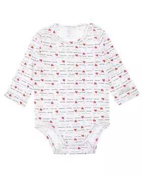 Белое боди с принтом "сердечки" Dan Maralex детское