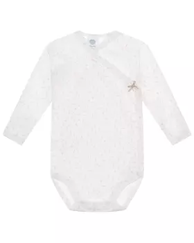 Белое боди с принтом в горошек Sanetta детское