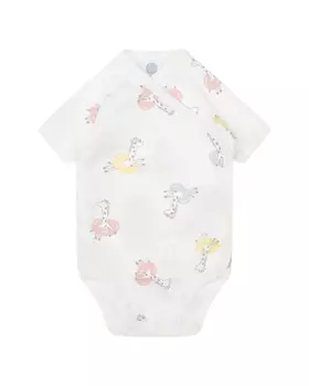 Белое боди с принтом "жирафы" Sanetta