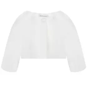 Белое болеро с крупной пуговицей Monnalisa