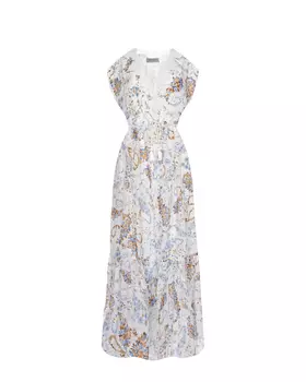 Белое платье с цветочным принтом Ermanno Firenze