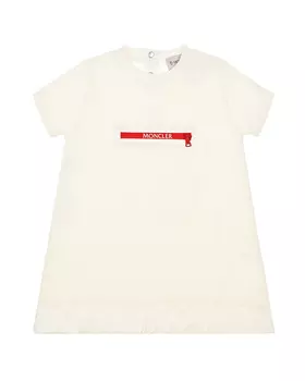 Белое платье с красной молнией Moncler детское