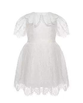 Белое платье с отделкой кружевом и бусинами Eirene детское